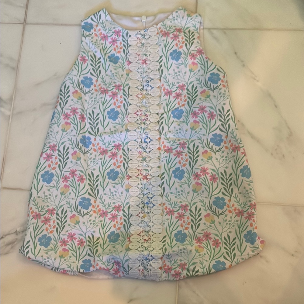 Floral Sleeveless Dress with Lace Detail